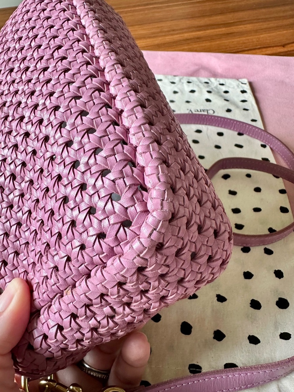 Clare V. Midi Sac in Wild Thistle (orchid) Rattan - Like New - Picture 6 of 13